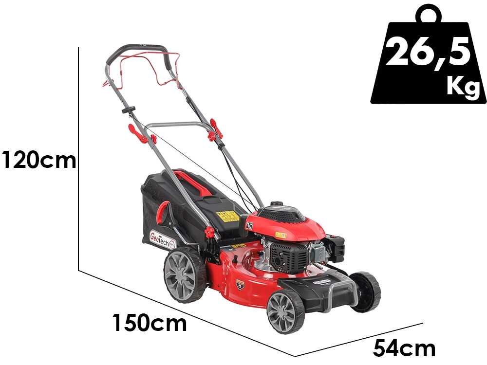 Cortacésped autopropulsado de gasolina GeoTech Pro S46-140BG - 2en1: recogida + salida trasera - Imagen 3