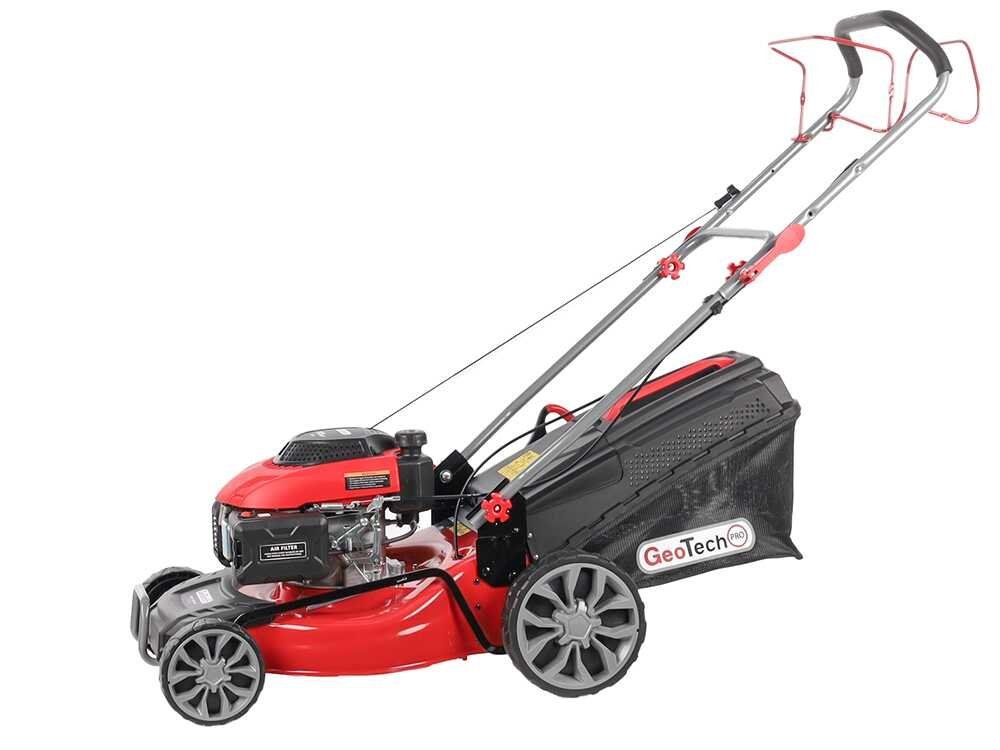 Cortacésped autopropulsado de gasolina GeoTech Pro S46-140BG - 2en1: recogida + salida trasera - Imagen 4