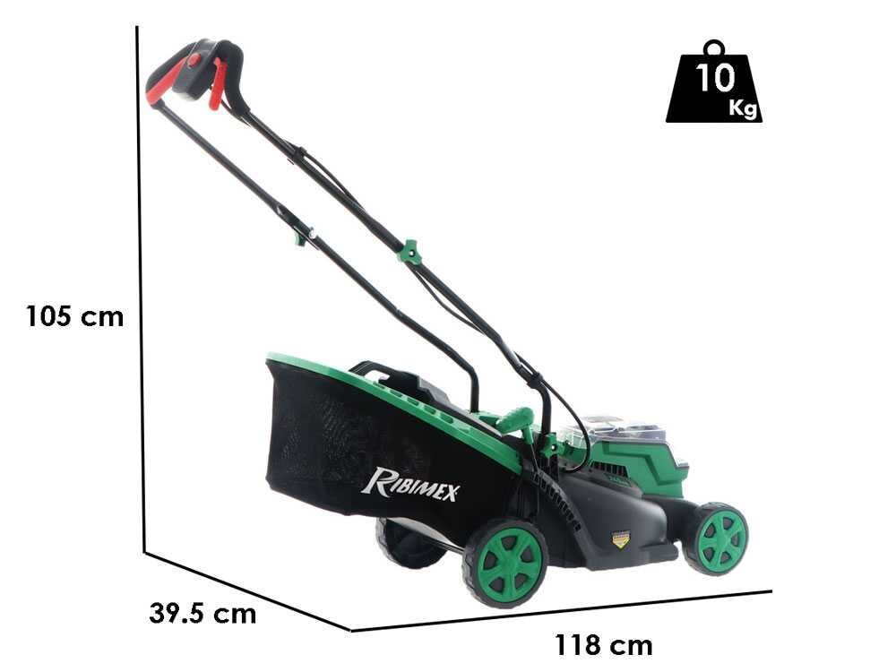 Cortacésped de empuje de batería RIBIMEX PRBAT20-TON33 - 2x Batería de 20V 4Ah - Ancho de corte 34 cm - Imagen 3