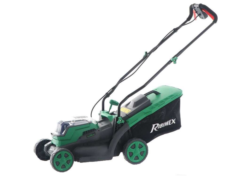 Cortacésped de empuje de batería RIBIMEX PRBAT20-TON33 - 2x Batería de 20V 4Ah - Ancho de corte 34 cm - Imagen 4
