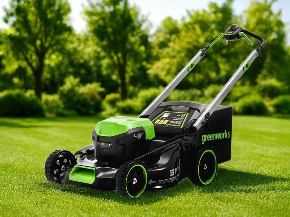 Greenworks GD48LM51SPIIK5 - Cortacésped autopropulsado de batería - 48V/5Ah - Corte 51 cm - Imagen 3