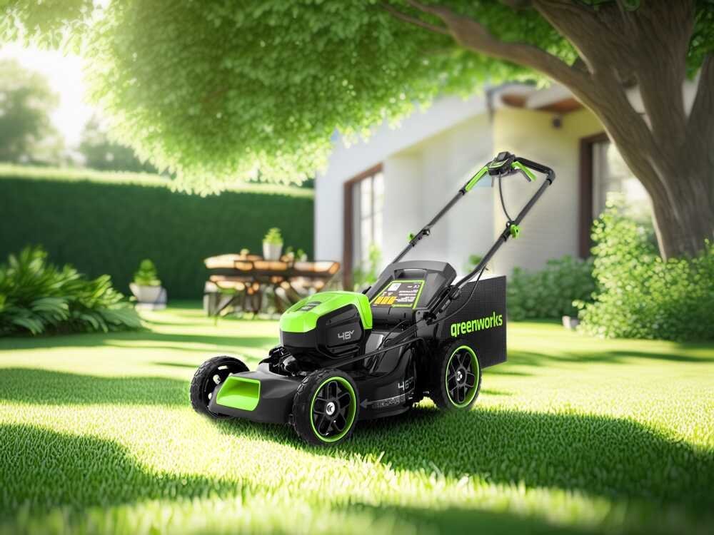 Greenworks GD48LM46SPIIK4 - Cortacésped autopropulsado de batería - 48V/4Ah - Corte 46 cm - Imagen 3