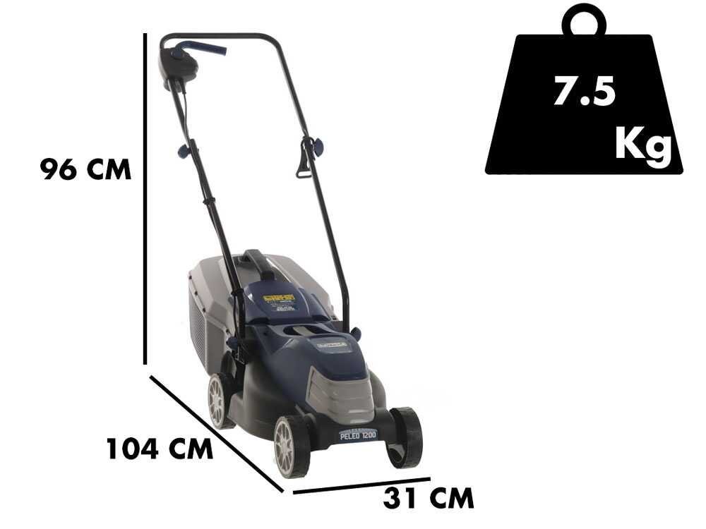 BullMach PELEO 1200 - Cortacésped eléctrico - 1200 W - Corte de 32 cm - Imagen 3