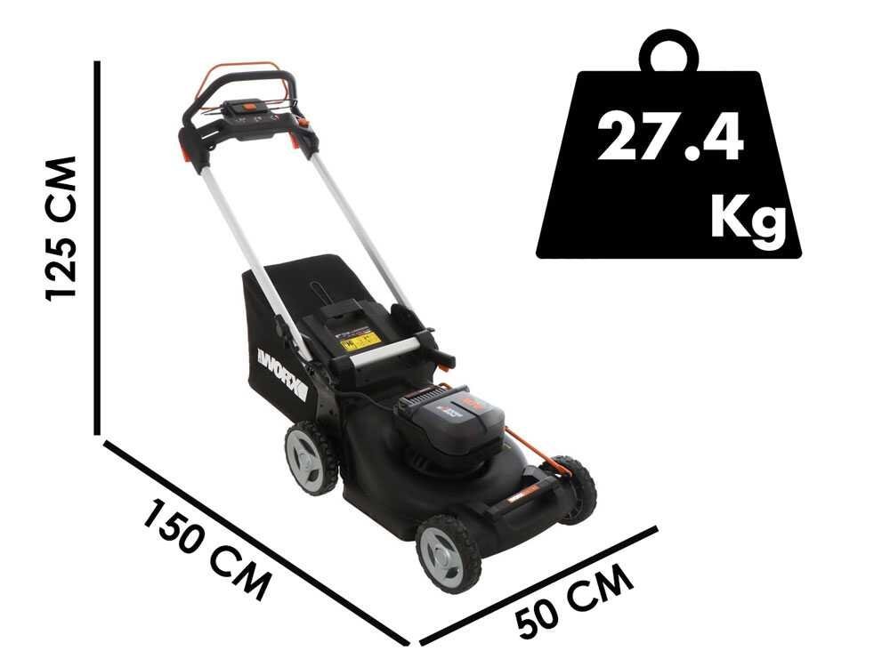 Worx Nitro WG749E - Cortacésped autopropulsado de batería - 2x20V/4Ah - Corte de 46 cm - Imagen 3
