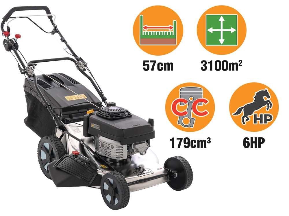 Marina Systems MX 57 SK 3V - Cortacésped de gasolina autopropulsado - Motor Kawasaki FJ180V - Imagen 4
