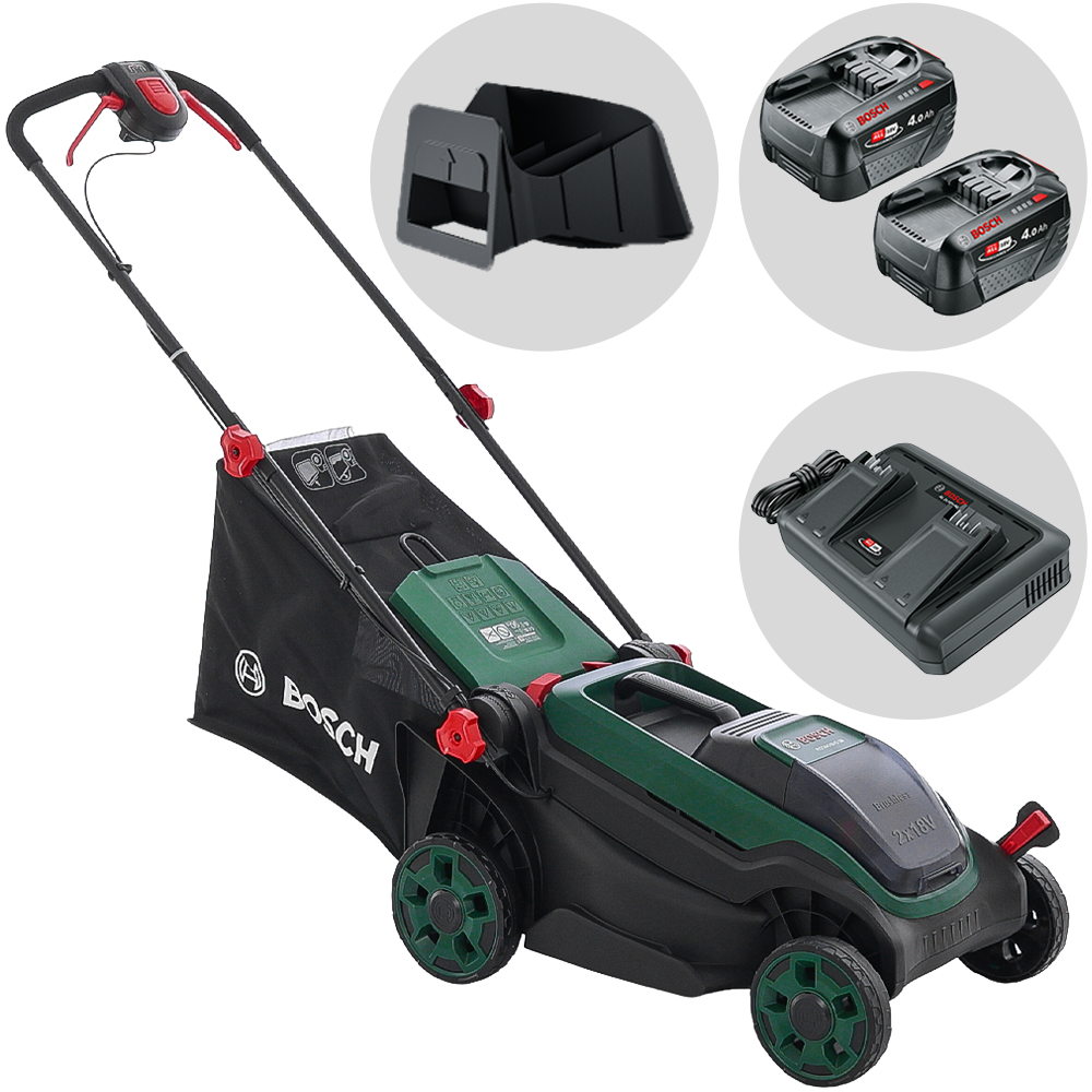 Bosch Rotak18V2-38 - Cortacésped de batería - 2x18V/4Ah - Ancho de corte 38 cm