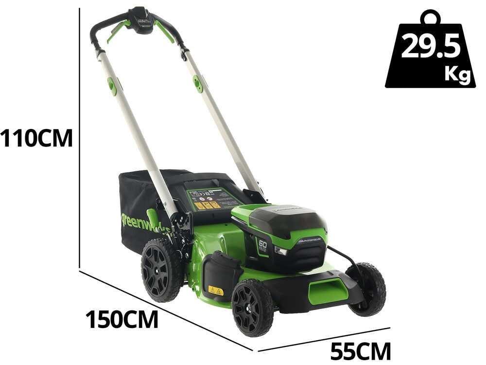 Greenworks GD60LM51SP - Cortacésped autopropulsado de batería - BATERÍA Y CARGADOR NO ESTÁN INCLUIDOS - Imagen 3
