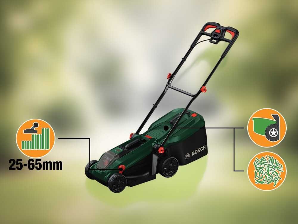 Bosch Rotak18V-34 - Cortacésped de batería - 18 V/4 Ah - Corte de 34 cm - Imagen 4