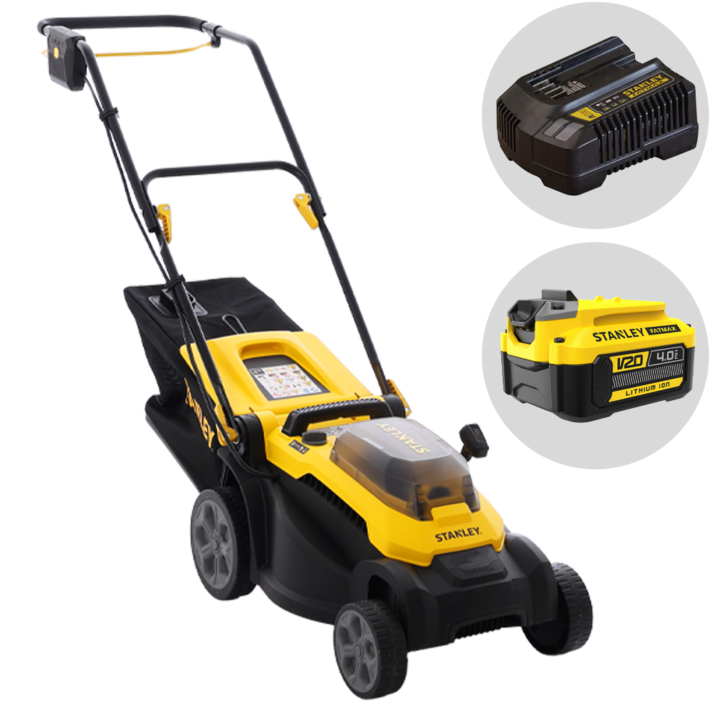 Stanley SCMWP3401M1-QW - Cortacésped de batería - 18 V 4,0 Ah - Corte de 34 cm