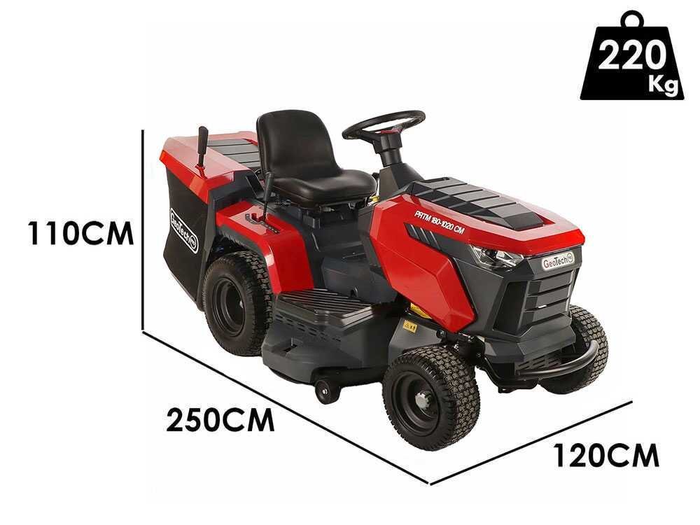 GeoTech Pro PRTM 180-1020 CM - Tractor cortacésped - Cambio mecánico - Recogedor - Imagen 5