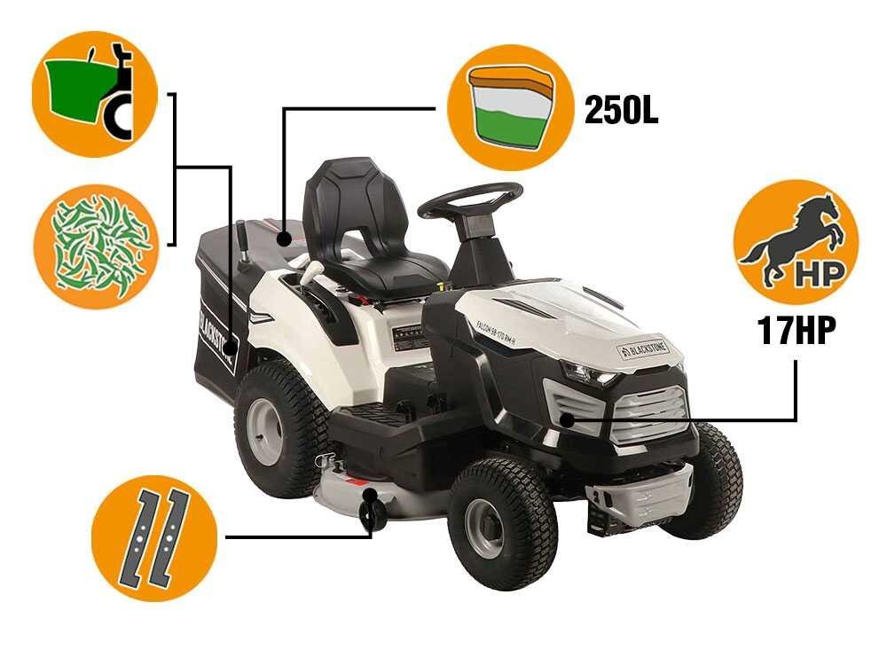 Blackstone FALCON 98-170 RM-H - Tractor cortacésped con cambio hidrostático - Recogedor - Mulching - Imagen 3