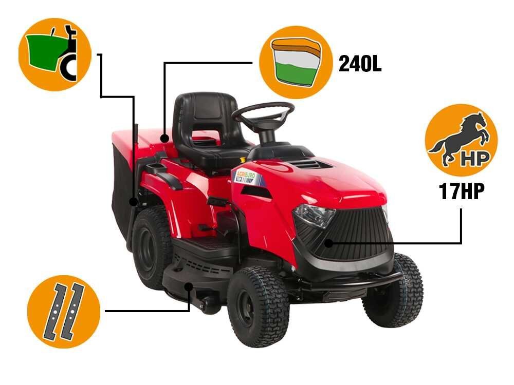 A 98 HD - Tractor cortacésped - Cambio hidrostático - Recogedor - Mulching - Imagen 4