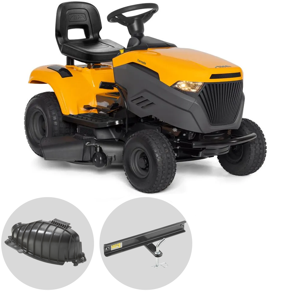 Stiga Tornado 398 - Tractor cortacésped con salida lateral y mulching