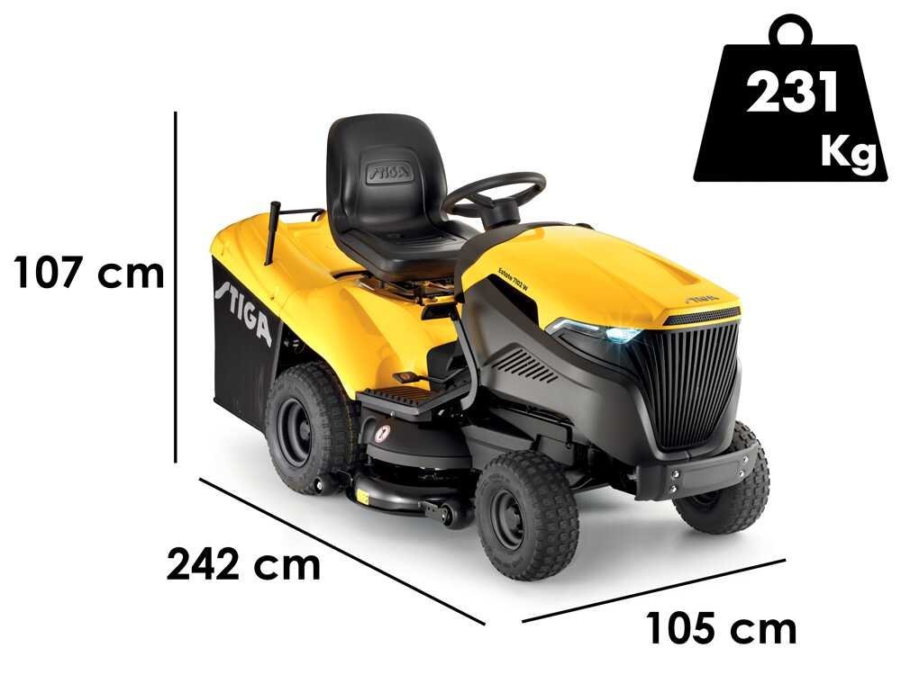 Stiga Estate 7102 W - Tractor cortacésped - Cambio hidrostático - Recogedor - Mulching - Imagen 2