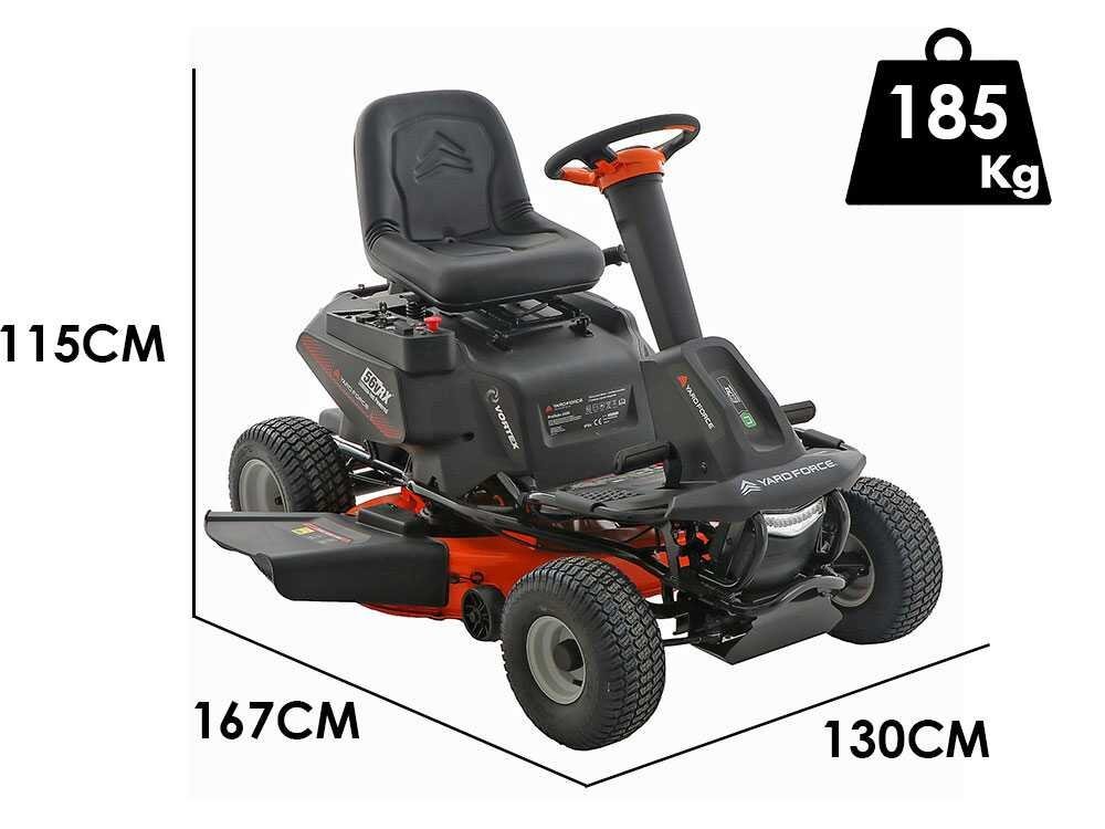 Yard Force E559 - Tractor cortacésped de batería 56V/50Ah - Recogedor, salida lateral y mulching - Imagen 2