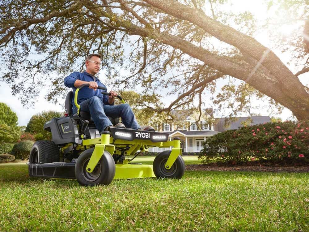 Tractor cortacésped de batería Ryobi ZTR480ex de radio cero - Motor eléctrico de batería 48V/100Ah - corte de 107 cm - 2en1 - Imagen 3