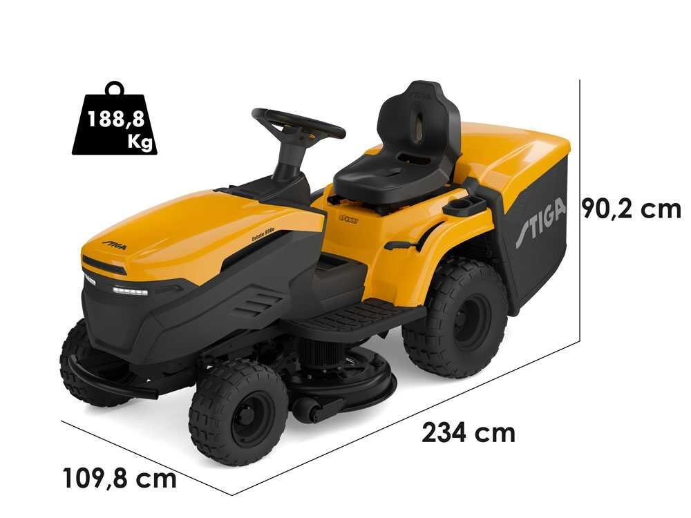 Stiga Estate 598e - Kit Tractor cortacésped con 1 módulo batería ePower Pro 56 V/40 Ah - Recogedor y mulching - Imagen 3