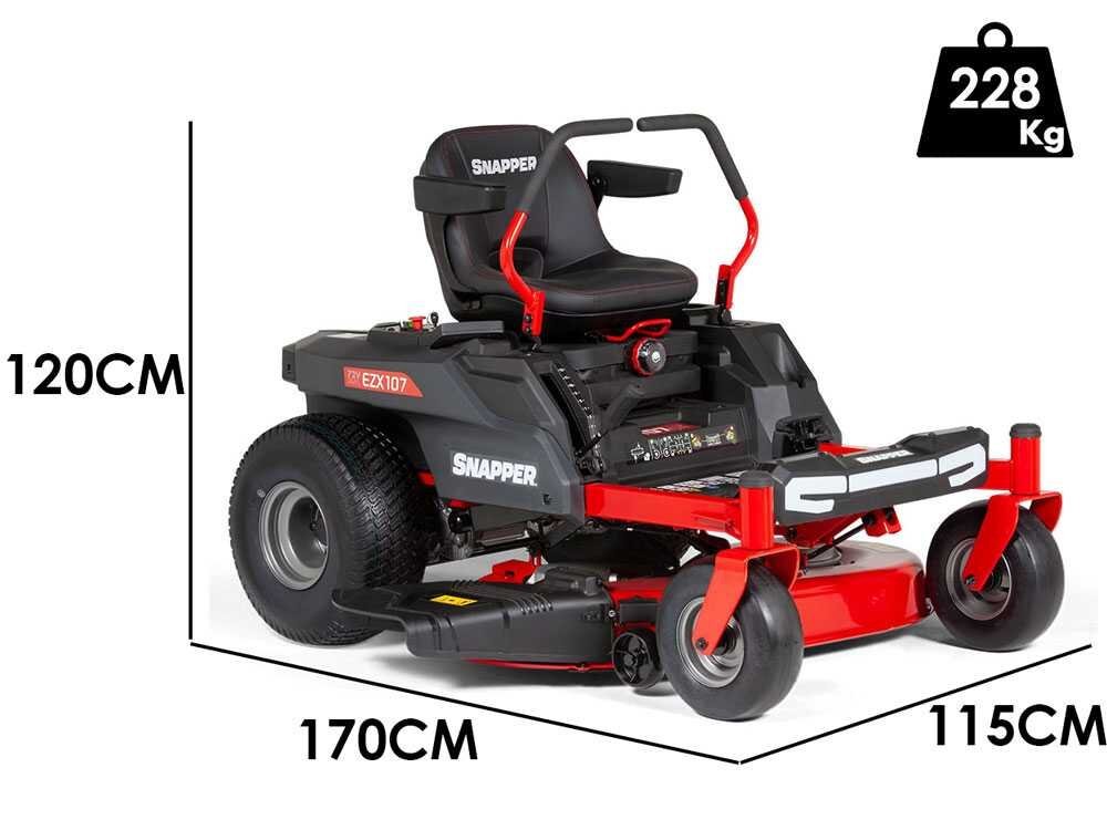 Snapper EZX107 - Tractor cortacésped a batería de giro cero - 72 V/44 Ah - corte de 107 cm - 2 en 1 - Imagen 3