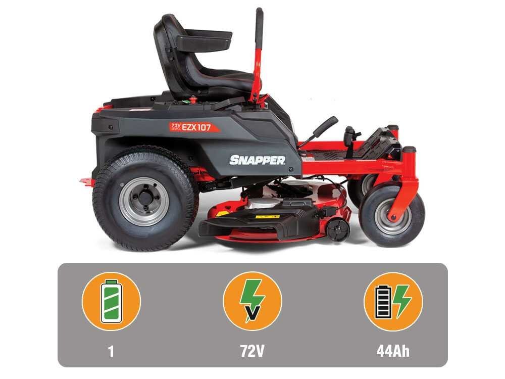 Snapper EZX107 - Tractor cortacésped a batería de giro cero - 72 V/44 Ah - corte de 107 cm - 2 en 1 - Imagen 4