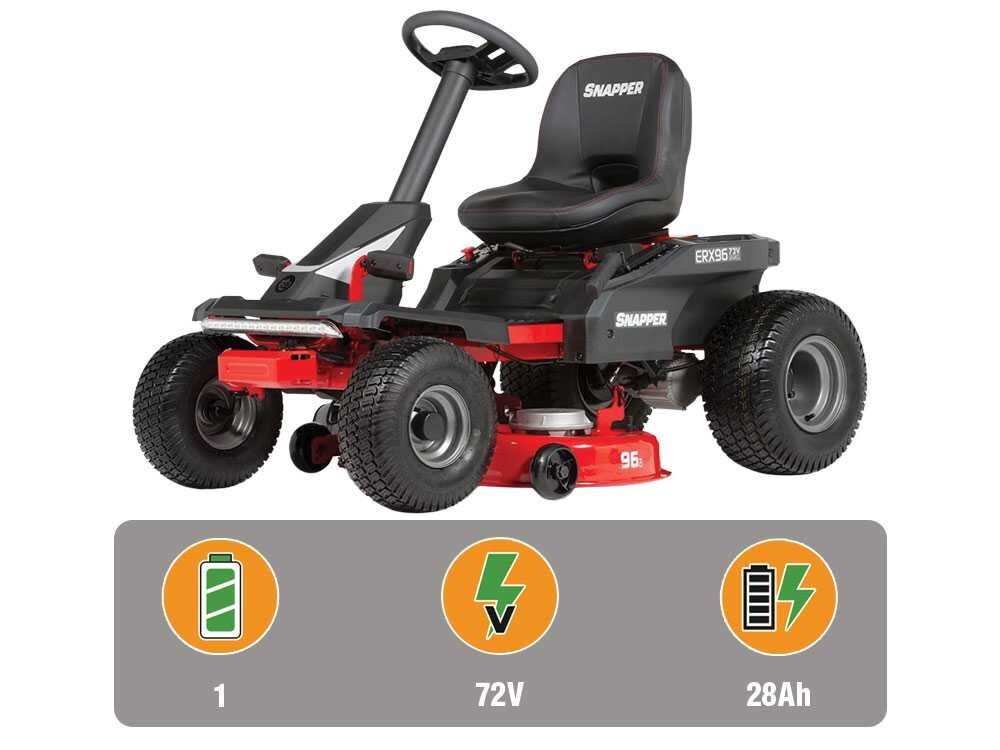 Snapper ERX96 - Tractor cortacésped a batería de 72 V/28 Ah - salida lateral y mulching - Imagen 5