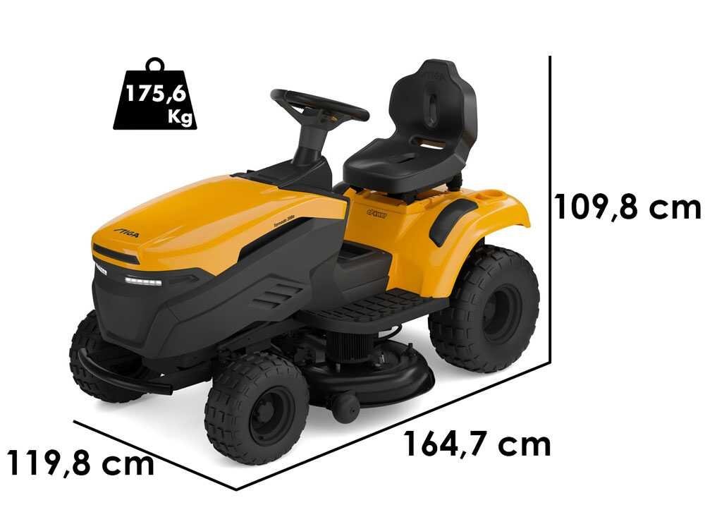 Stiga Tornado 398e - Kit Tractor cortacésped con 2 módulos batería ePower Pro 56V/40Ah - Salida lateral y mulching - Imagen 3