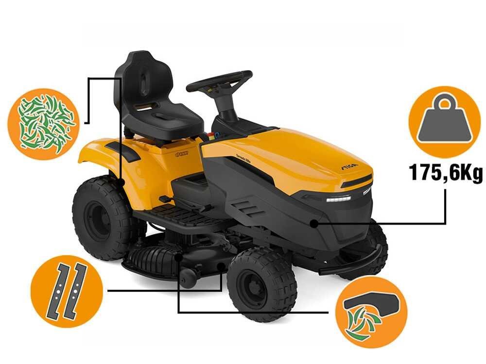 Stiga Tornado 398e - Kit Tractor cortacésped con 2 módulos batería ePower Pro 56V/40Ah - Salida lateral y mulching - Imagen 4